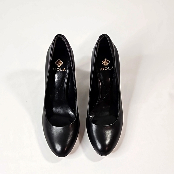 Isola Rosalie Black Leather Pumps Sz 7 - Picture 2 of 8